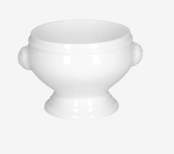 Ciotola Testa Di Leone in porcellana -  d 11 h11 cm - La porcellana bianca